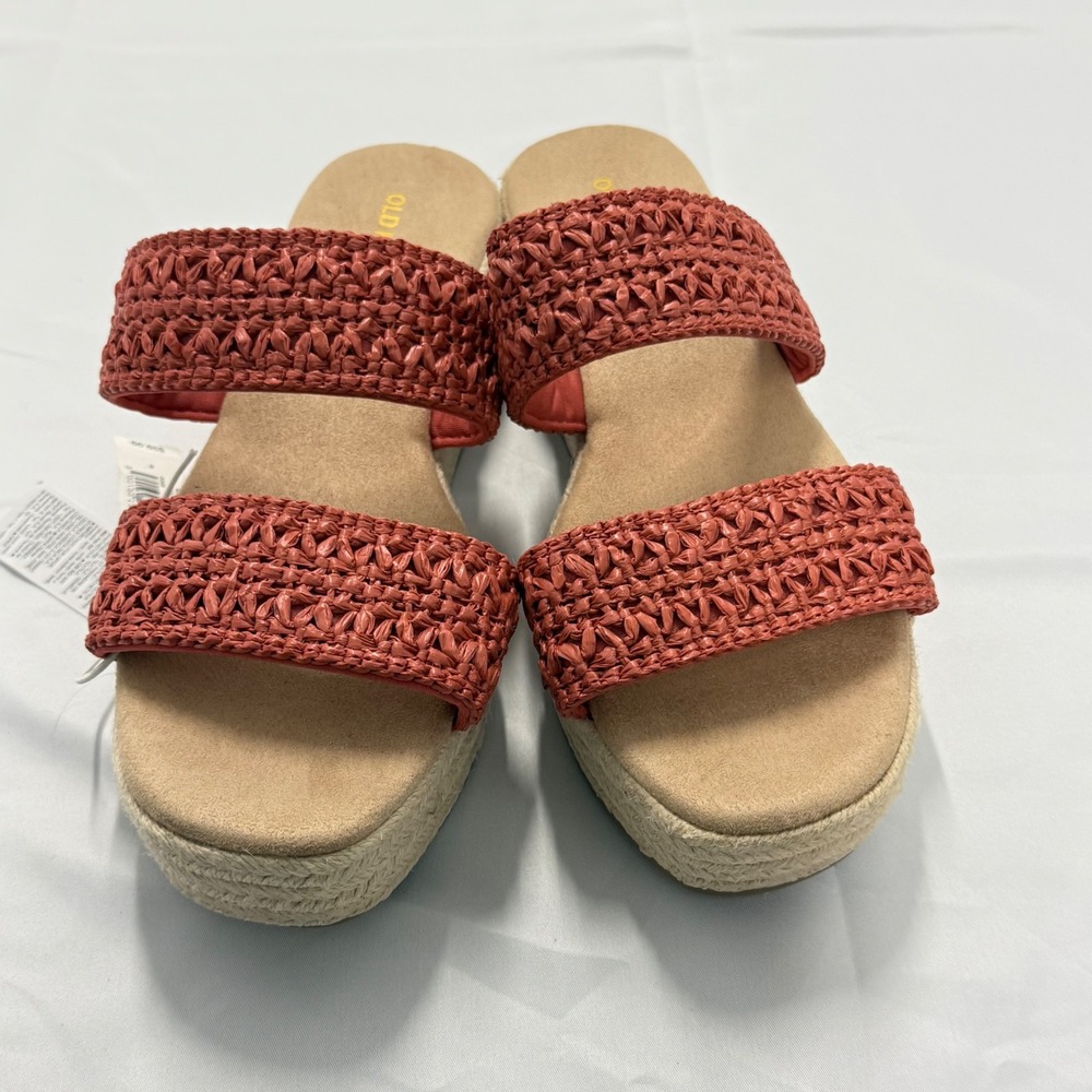Old Navy Womens Gingerspice Two Band Espadrille Platform Slide Sandals Size 8 - Picture 2 of 8
